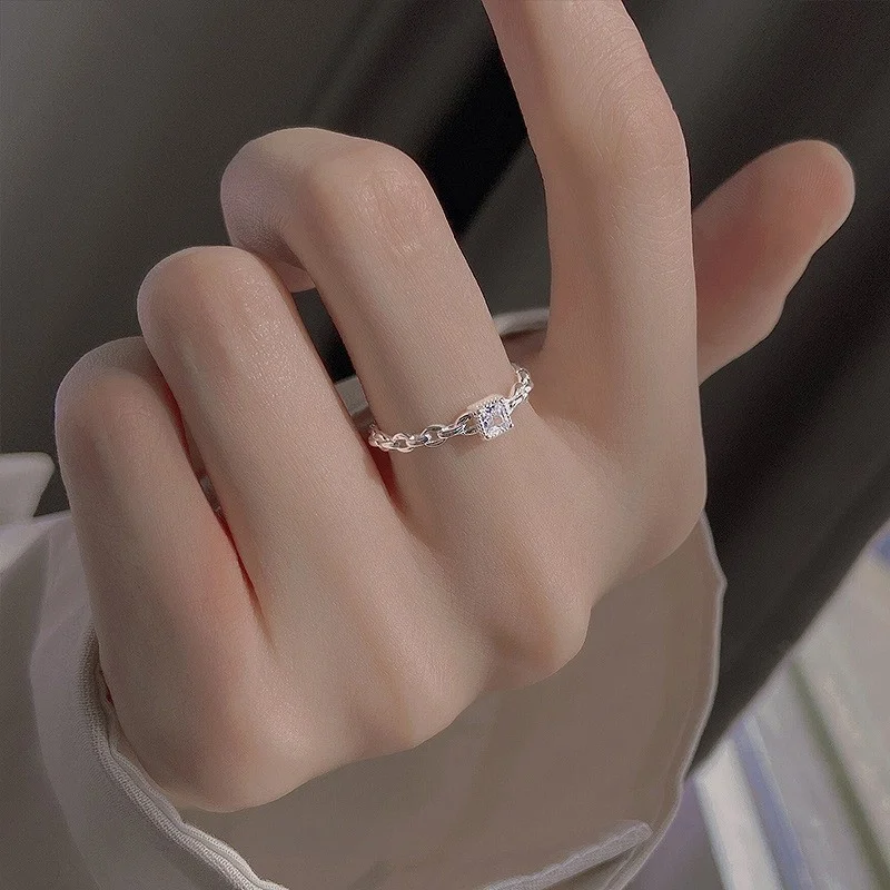 

rings 2022 trendvintage open female ring cold wind light luxury niche ring simple fashion wind Women's ring
