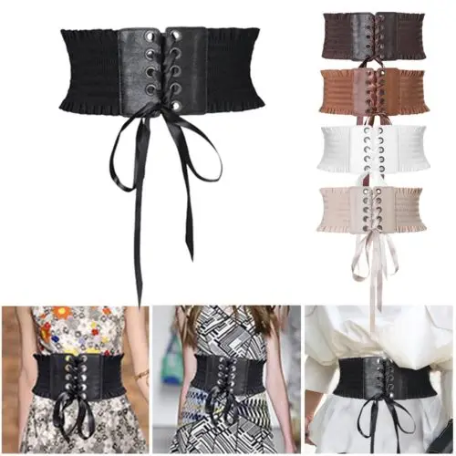 

Fashion Women Elastic Extra Wide TIGHT Corset Tie High Waist Slimming Belt