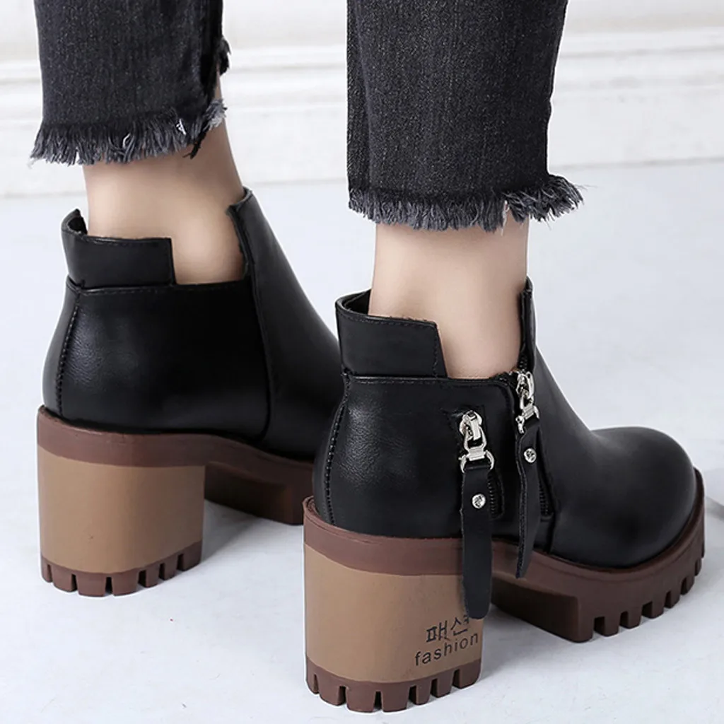 Сапоги SAGACE женские на толстом каблуке зимние Бархатные ботильоны Повседневные