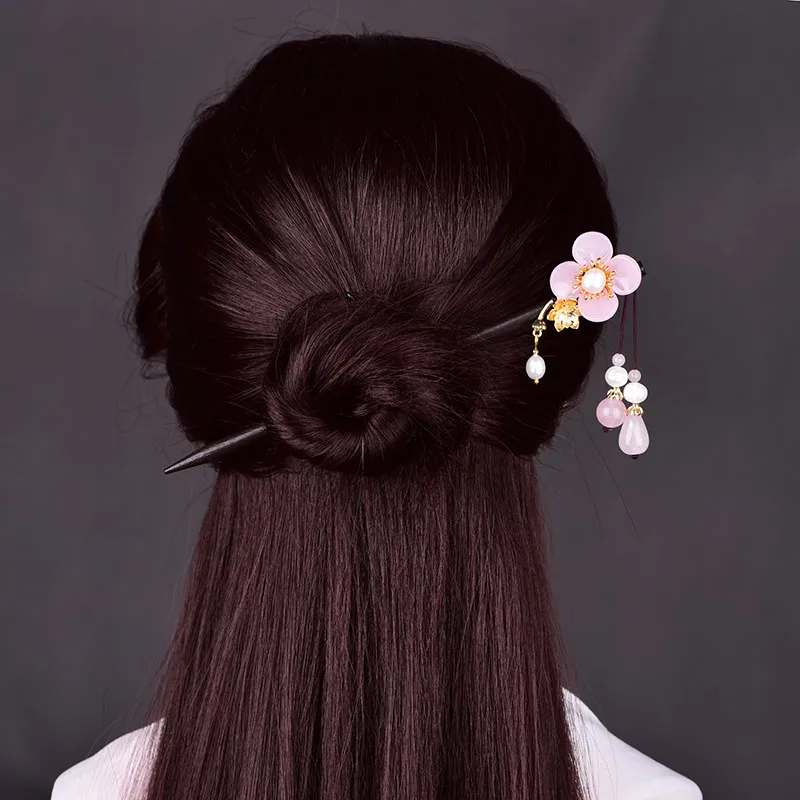 Натуральная ракушка зеленый оникс старинная палочка для волос темпераментная