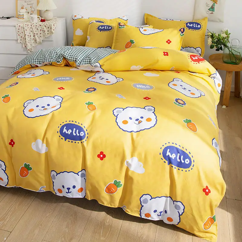 Комплект из четырех предметов постельное белье 100% хлопка толстое длинное степле