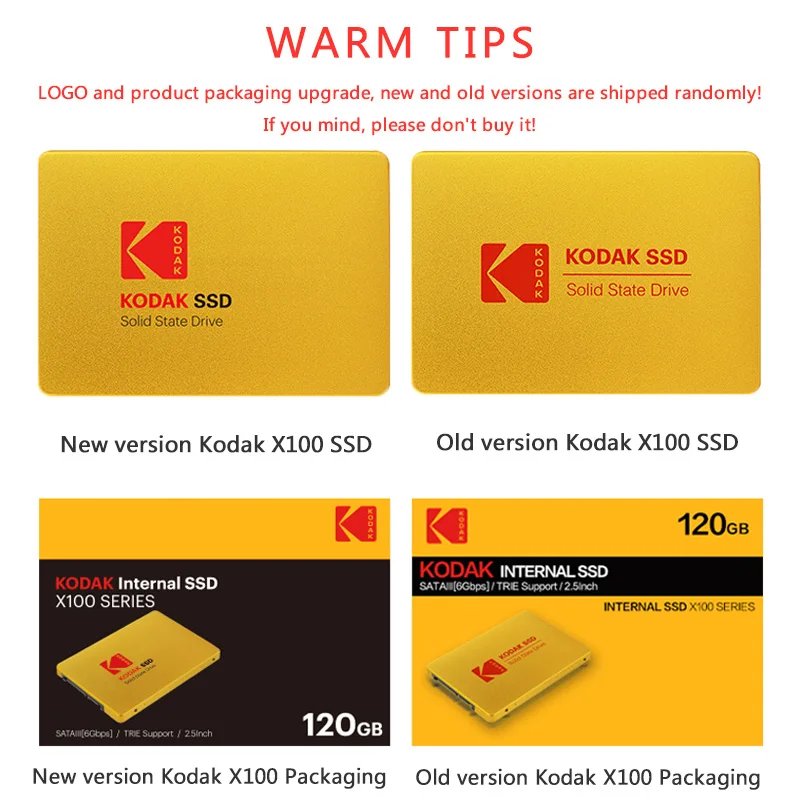 Kodak Внутренний твердотельный накопитель X100 SSD 120 ГБ 240 480 960 SATA 3 2 5 дюйма HDD жесткий