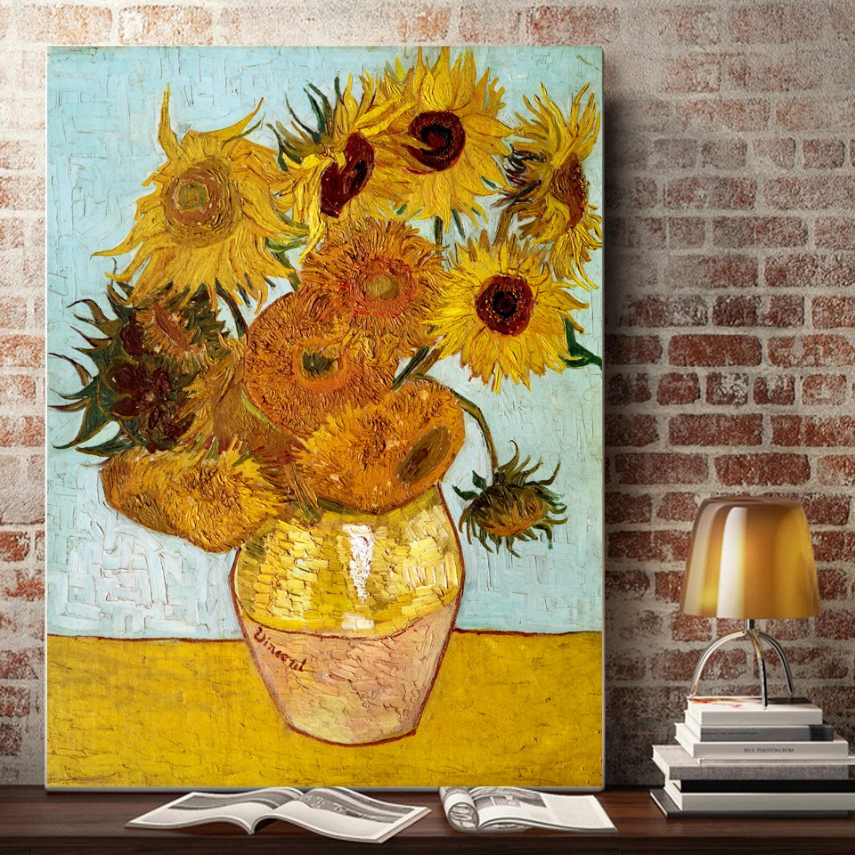 

Vincent Van Gogh Sunflowers Vases Still Life Vintage Poster Living Room Art Canvas Paintings Wall Decor Prints Home Pictures