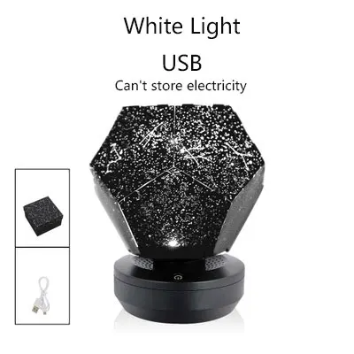 white light Шестигранник Забавный Звездный светильник s DIY домашний планетарий музыкальная шкатулка Bluetooth проектор светильник светится в темноте лучший рождественский подарок - Цвет: white light