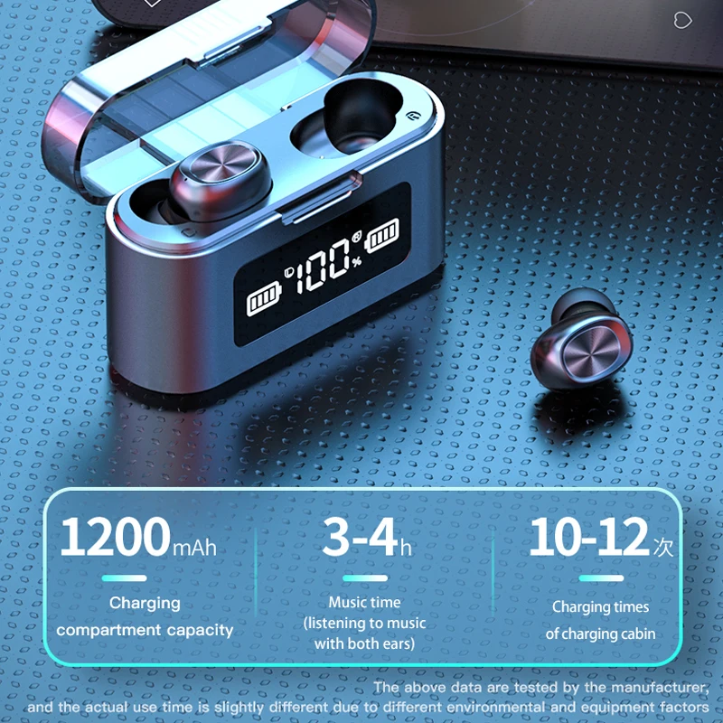

TWS Wireless Bluetooth Earphones 5.0 Headphones Waterproof Earbuds Hifi Mini Music Headset Sports Stereo Bass Earpiece With Mic