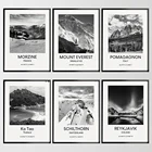 HD Печать на холсте Живопись крепление Everest Mont Blanc доломит винтажный пейзаж из путешествия постер черно-белая Настенная картина