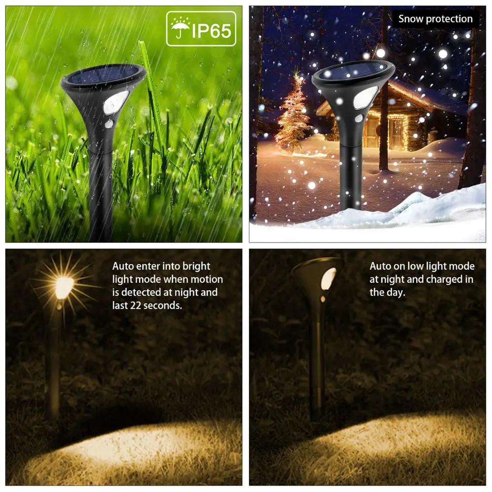 Уличная Светодиодная лампа на солнечной батарее с детектором движения 2 режима
