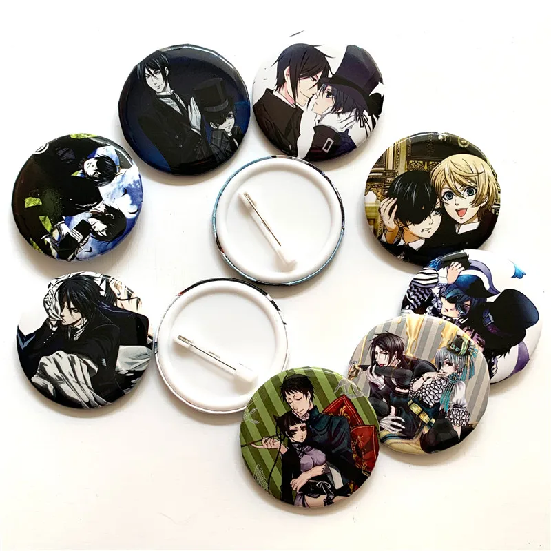 10 шт./компл. Аниме Черный Батлер Kuroshitsuji фигурка значок Заколка брошь на пуговицы
