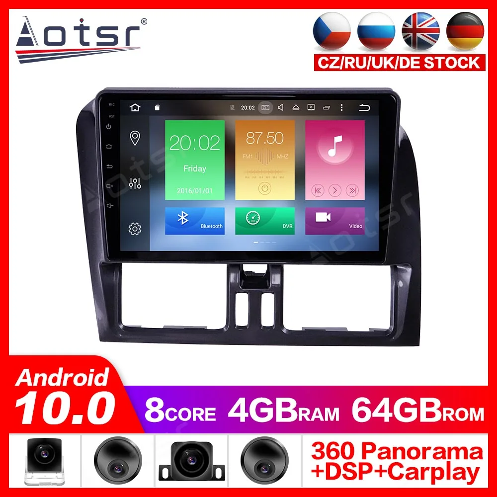 Android 10 0 GPS-навигатор радиоплеер для Volvo XC60 2009-2012 видеоплеер стереоголовное