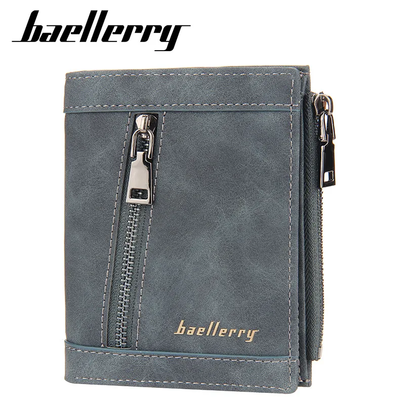 

2020New designer wallet Men Short Wallets Card Holder Solid Fashion Zipper Men Leather Purse Coin Pocket High Quality Male purse