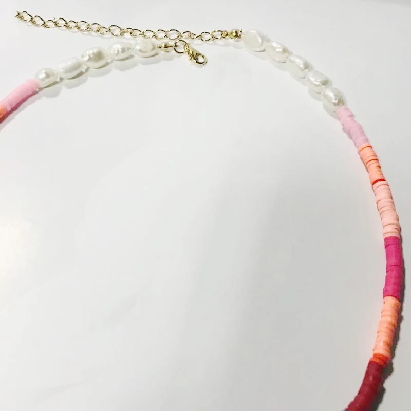 DM изысканный жемчуг Радужное ожерелье силикона барокко натуральный