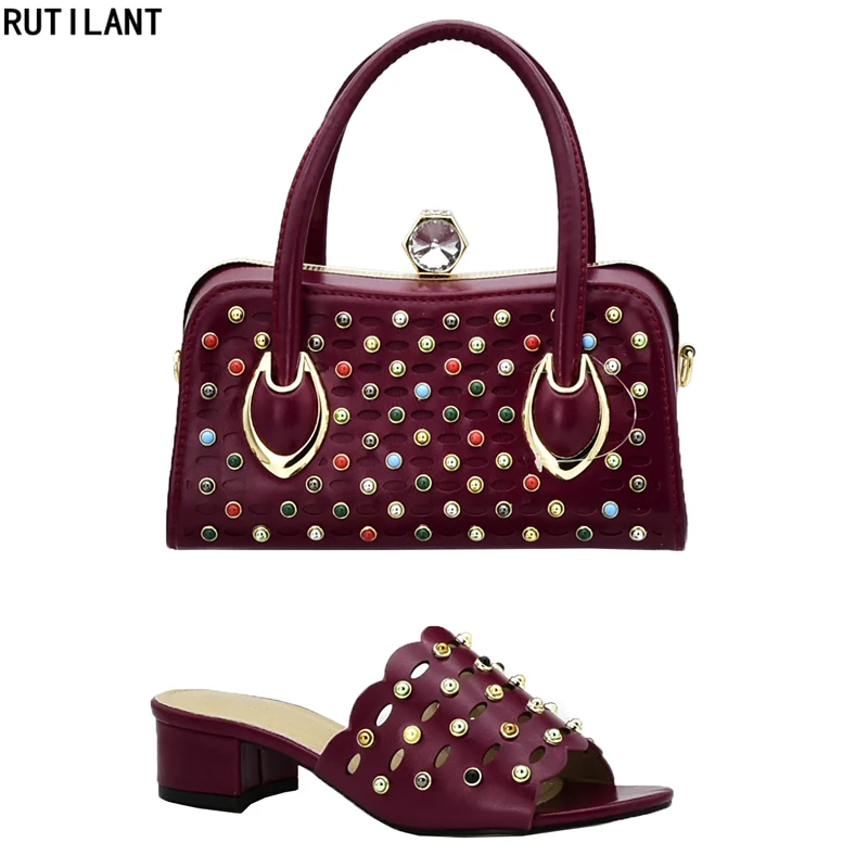 Новое поступление Итальянская обувь с подходящей сумкой для женщин итальянская