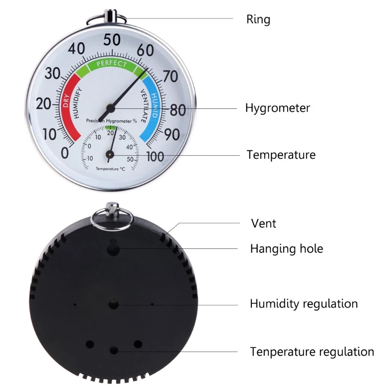 

Temperature and Humidity Analog Indicator Indoor Outdoor Thermometer Hygrometer
