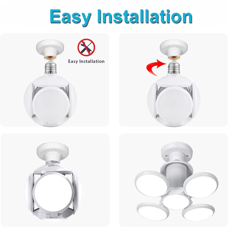 Светодиодный светильник E27 Складная Лампа 60 Вт 45 Футбольная лампа лопасть