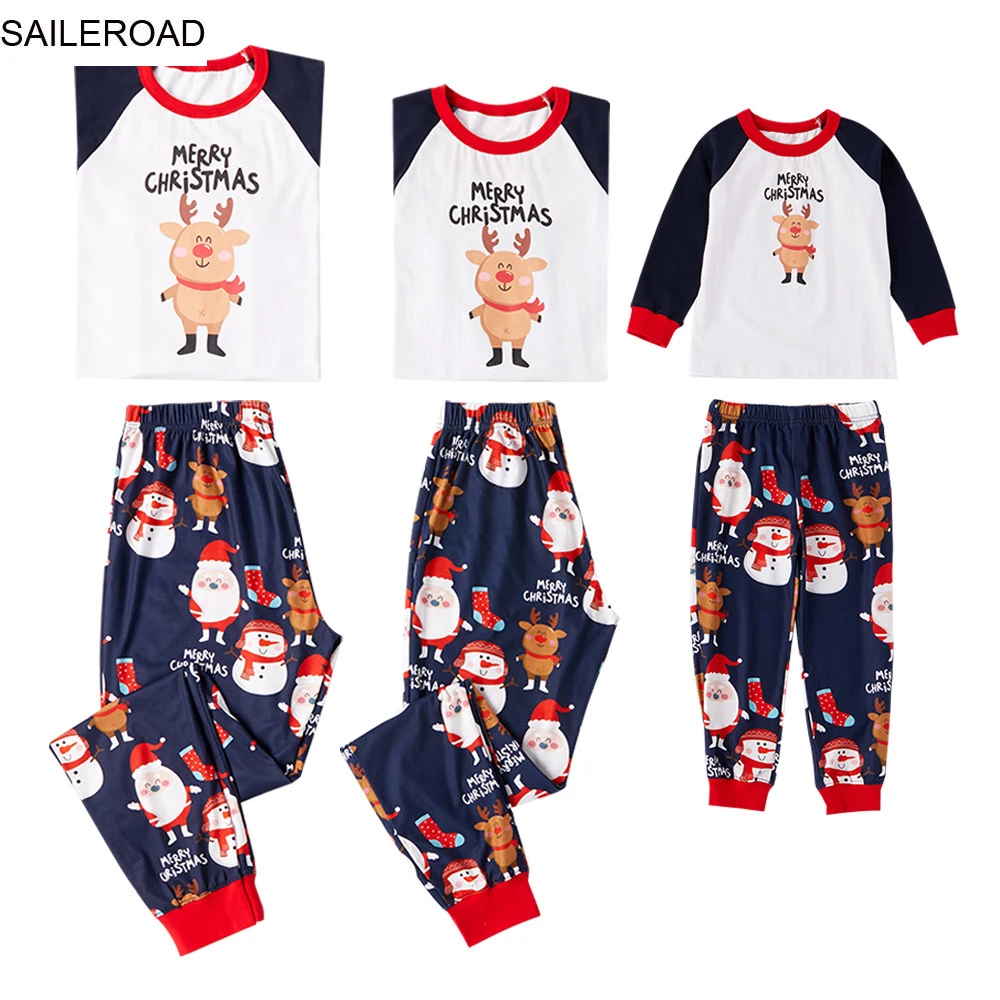 

TUONXYE Family Matching Christmas Deer Santa Claus Pajamas Sets For Parent-Child Newborn Xmas Kid Homewear New Year's Outfits