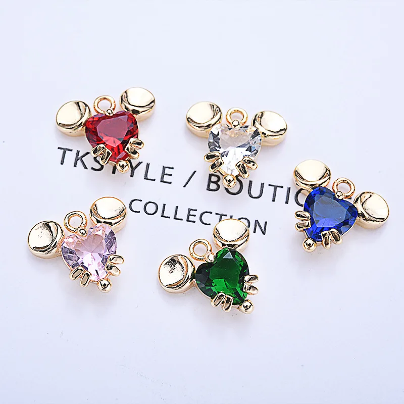 ZG новое ожерелье кулон аксессуары оптом цвет циркония мультфильм Микки Маус