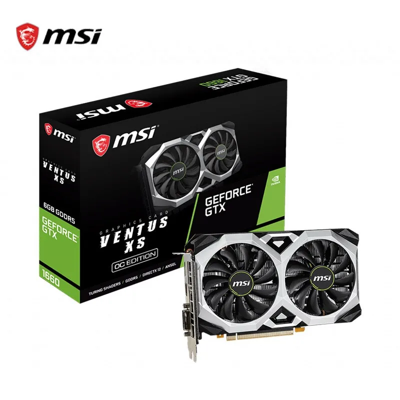 

Оригинальная игровая Видеокарта MSI GeForce GTX 1660 VENTUS XS C 6G OC, видеокарта NVIDIA GTX1660