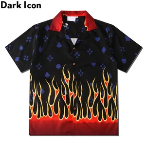 Гавайская рубашка с принтом Dark Icon, винтажные уличные рубашки, мужская летняя рубашка с отложным воротником