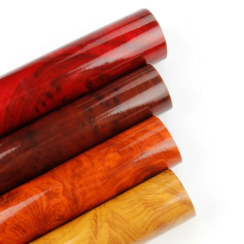 Универсальная Глянцевая Автомобильная интерьерная текстура древесины наклейка