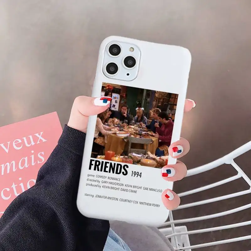 

friends TV Phone Case White Candy Color for iPhone 6 7 8 11 12 s mini pro X XS XR MAX Plus