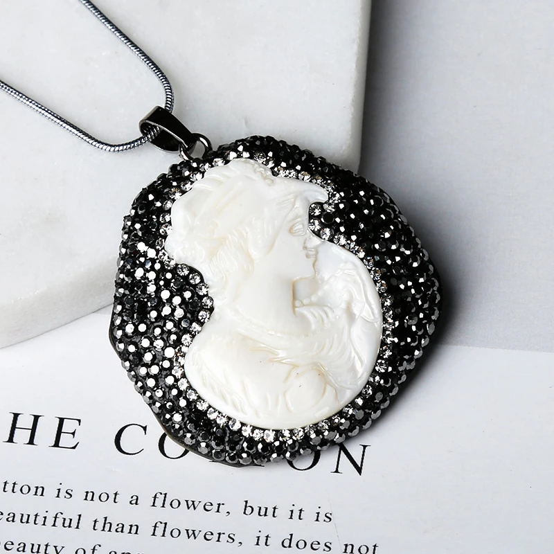 1 шт. натуральная белая подвеска в виде ракушки бриллиантовая женщина отражающий