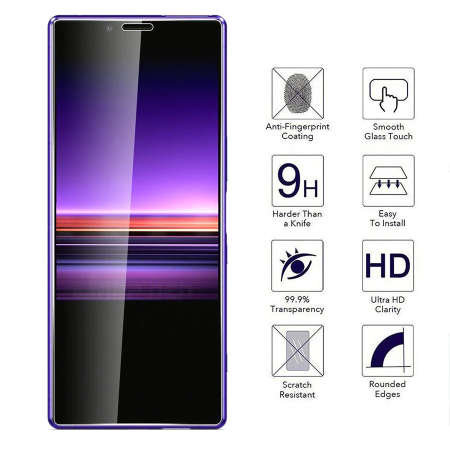 Закаленное стекло для Sony Xperia 1 XZ4 XZ2 XZ1 Compact XZ Premium XA1 Ultra 10 Plus защитная пленка экрана 2