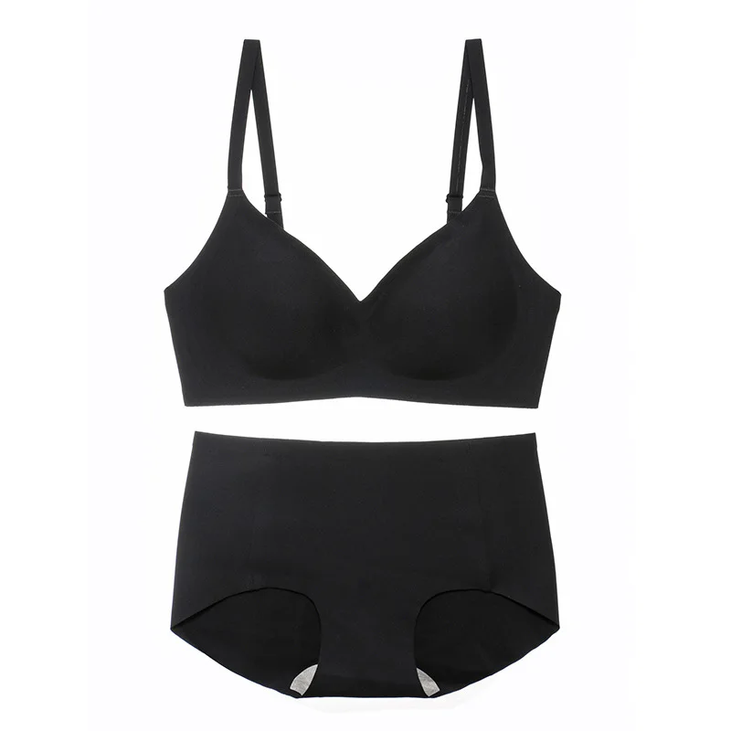 

Backstrom Women Thin Soft Push Up Lingerie Sets No Rings Gather Jelly Brassiere One-Piece Insertable Pad Seamless Bras