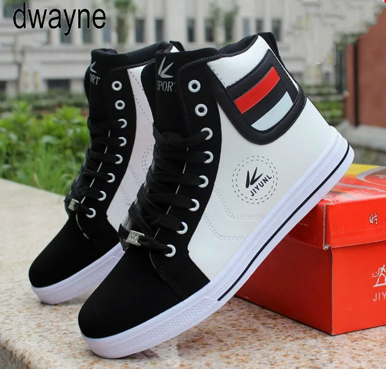 

Pop Men Shoes Spring Vogue Boots Shoes Man High Top Shoes Men Lace Up Casual Shoe Chaussure hjm89