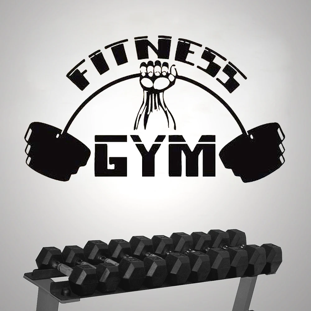 

fitness gym wall sticker vinyl Motivation sports bodybuilding wall decal removable wall art mural HJ1303