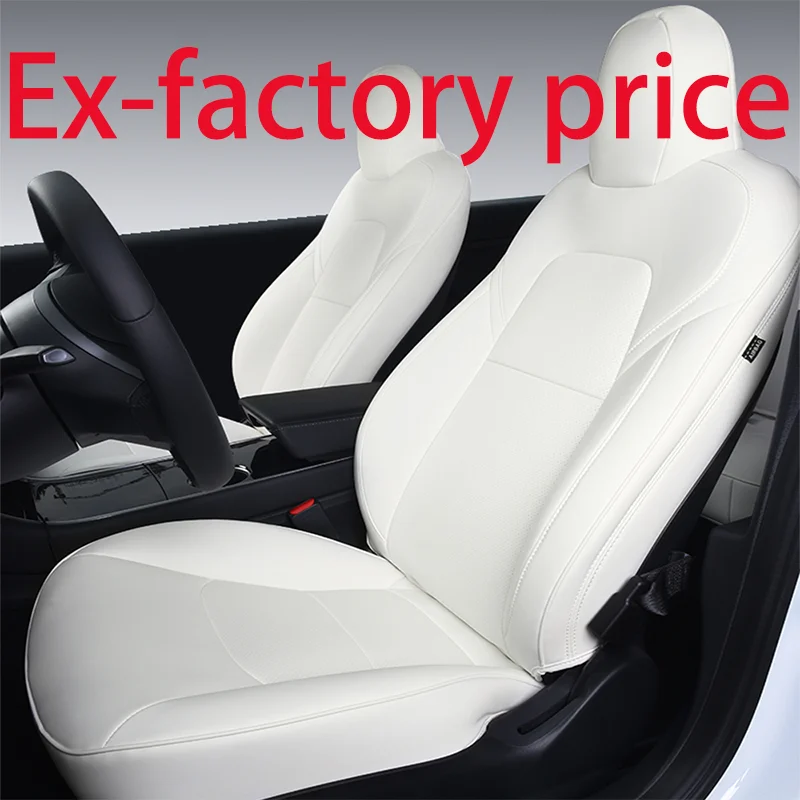 For Tesla Model 3 Model Y 2020 and 2021 Year Factory Customization Service Interior Auto Accessories White Seat Covers