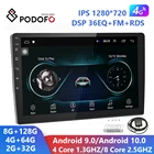 Автомагнитола Podofo, 2DIN, Android 10,0, автомобильное радио, 9-дюймовый мультимедийный плеер с GPS, для VW, Nissan, Kia, Toyota, Ford, Peugeot, Honda