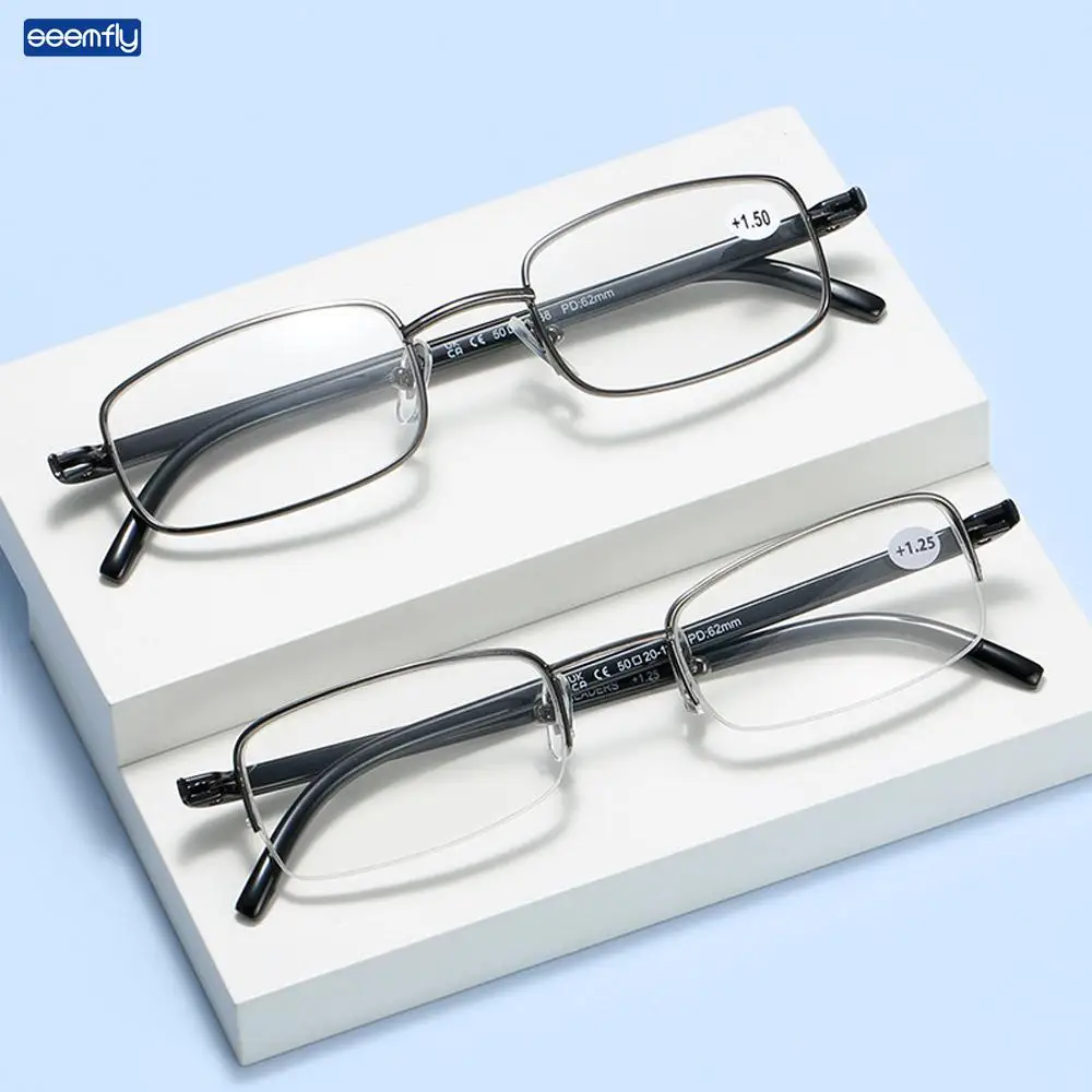 

Seemfly Fashion Reading Glasses Metal Full/Half Frame Glasses Comfortable Presbyopic Eyeglasses Resin Lens With Degree1.25 to3.5