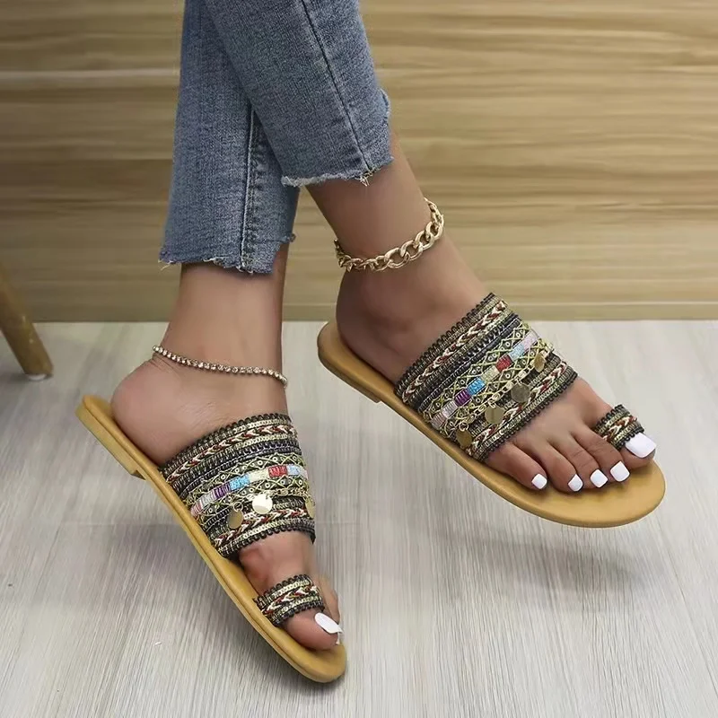 

Women Artisanal Sandals Flip-Flops Handmade Greek Style Boho Flip Flop Sandals Streetwear Fashion Shoes Women Chaussures Femme