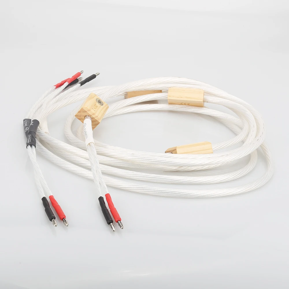 1 пара Hifi аудио посеребренный динамик соединительный кабель с разъемом типа