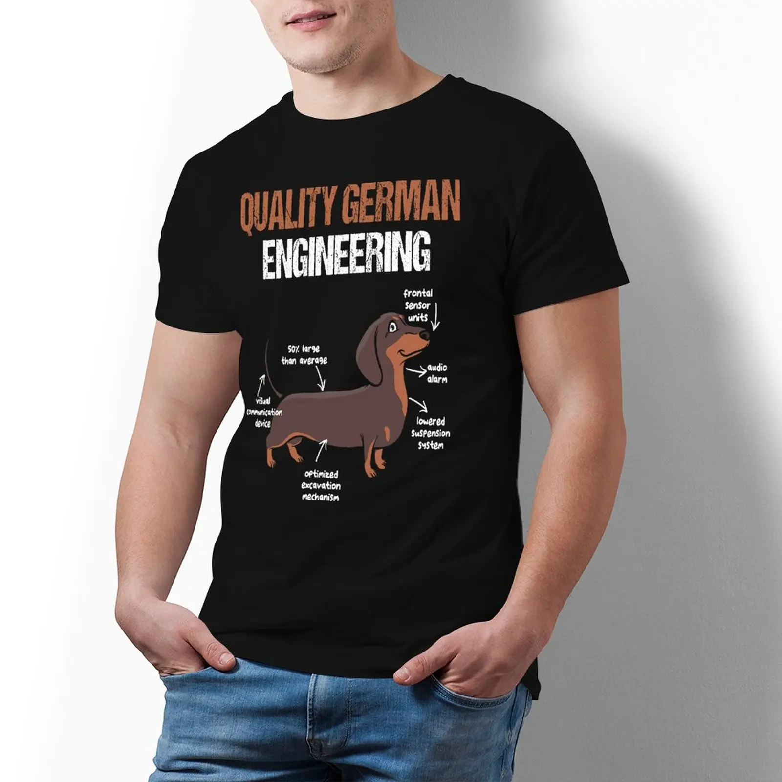 _ Базовая забавная футболка из 100 хлопка графическая с коротким рукавом Мужская