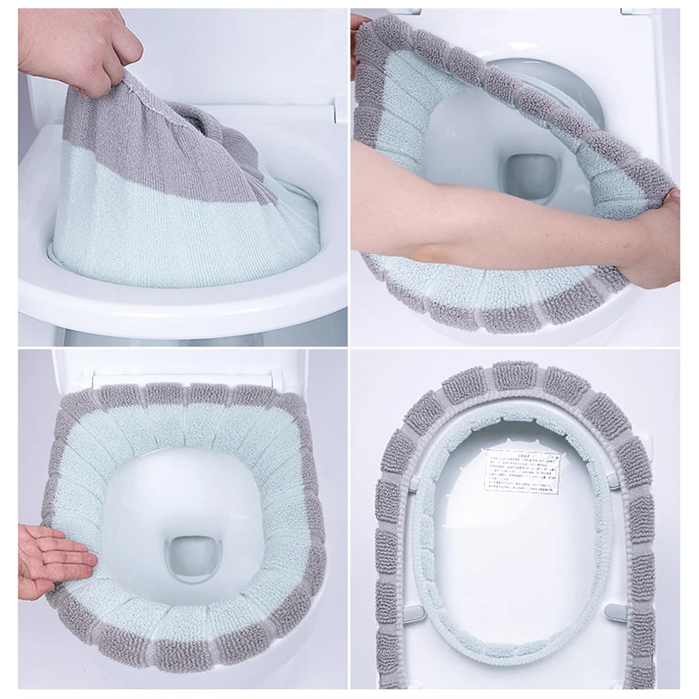 Universal Soft Heated Washable Toilet Seat Mat Home Decor Closestool Mat Pad Seat Case Warmer Toilet Lid Cover Accessories