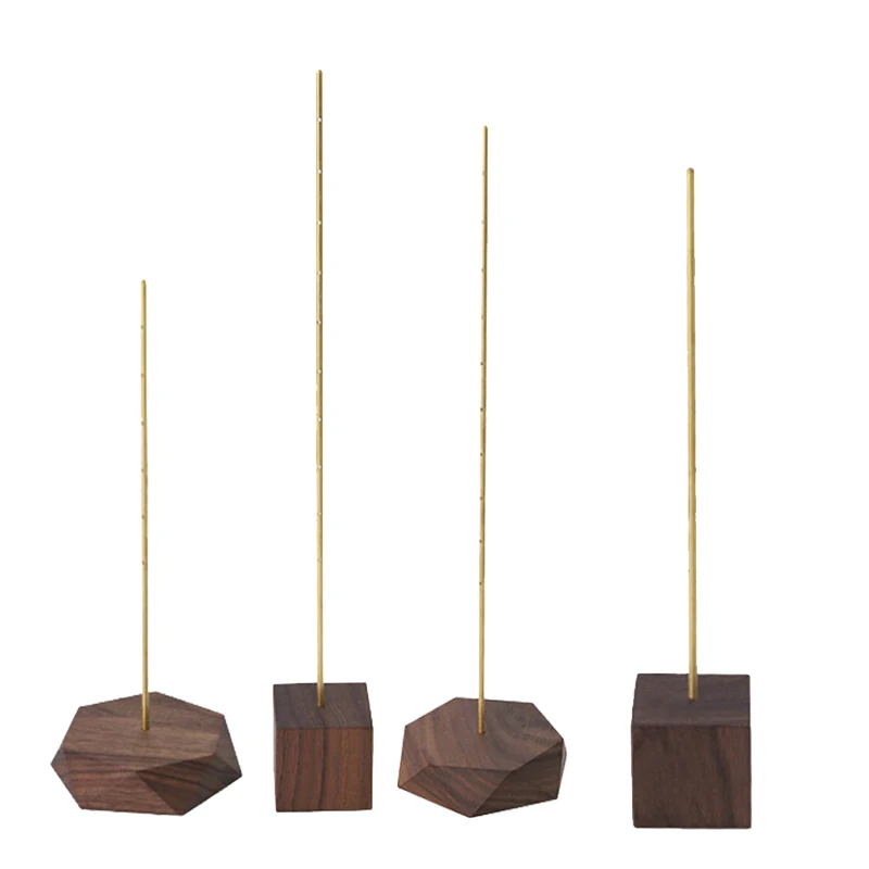 

4Pcs Simple Walnut and Beech Wood Earring Display Stand Princess Jewelry Display Stand Earring Shoot Props