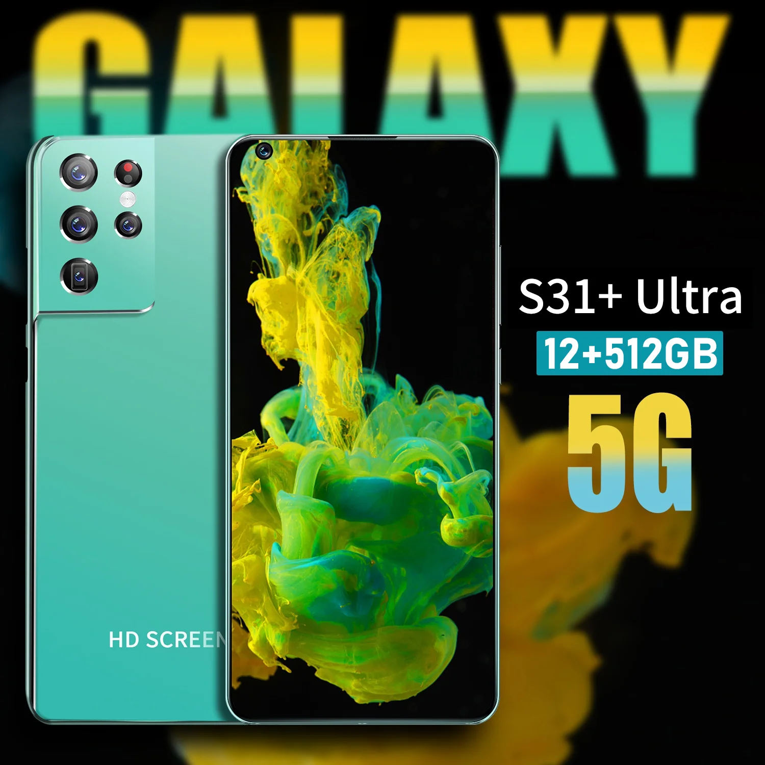 

[World Premiere In Stock] Global Version S31+ Ultra 7.3" Cellphone 6800mAh 12+512GB Full Screen Face Fingerprin ID 5G Smartphone