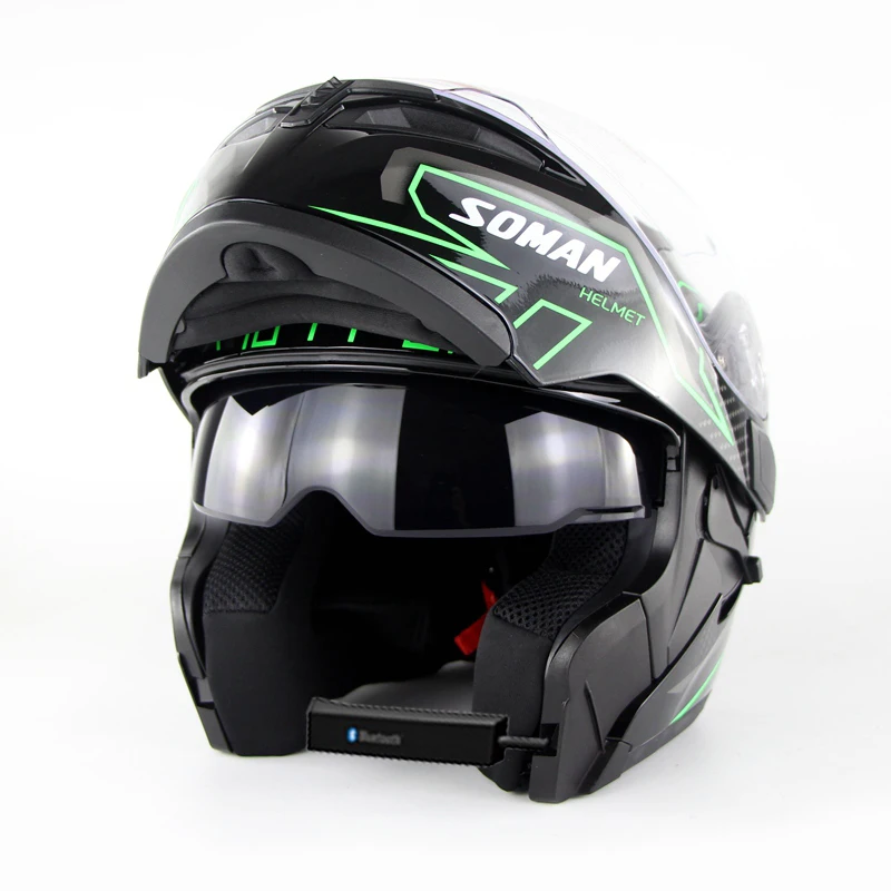 Мотоциклетный шлем с двойным козырьком Bluetooth совместимый DOT ECE|Шлемы| |