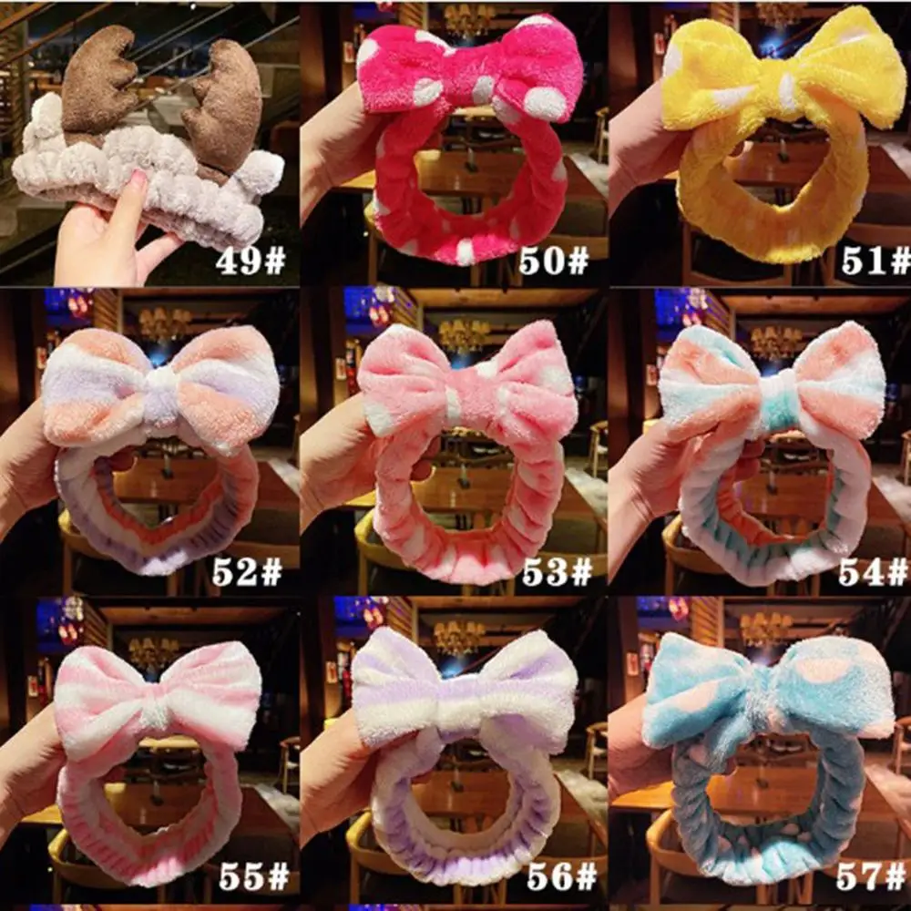 Повязка на голову из тонкого хлопка + резинка в полоску и пятнышки для мытья лица