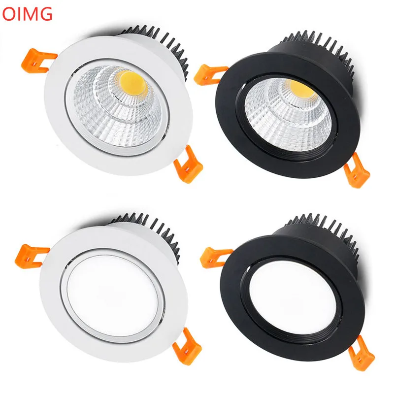 

4 Types Dimmable Recessed LED Downlights 5W 7W 9W 12W 15W 18W COB LED Ceiling Lamp Spot Lights AC110-220V Round LED Panel Light