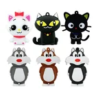 Мультфильм черный, белый цвет кошка Мышь Usb флэш-накопитель с животными милый флеш-накопитель 4GB8GB16GB32GB64 ГБ флэш-накопитель U Stick подарок