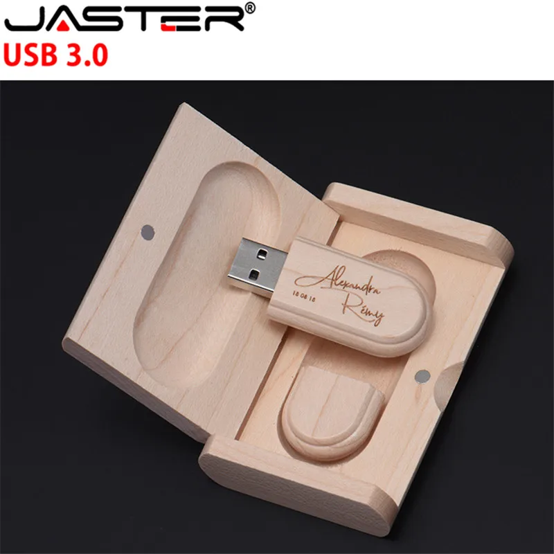 JASTER USB 3 0 с логотипом на заказ деревянный высокоскоростной usb + флип бокс флеш