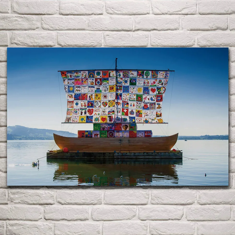 

The Ship of Tolerance sailship peace artwork fabric posters on the wall picture home art living room decoration KP258