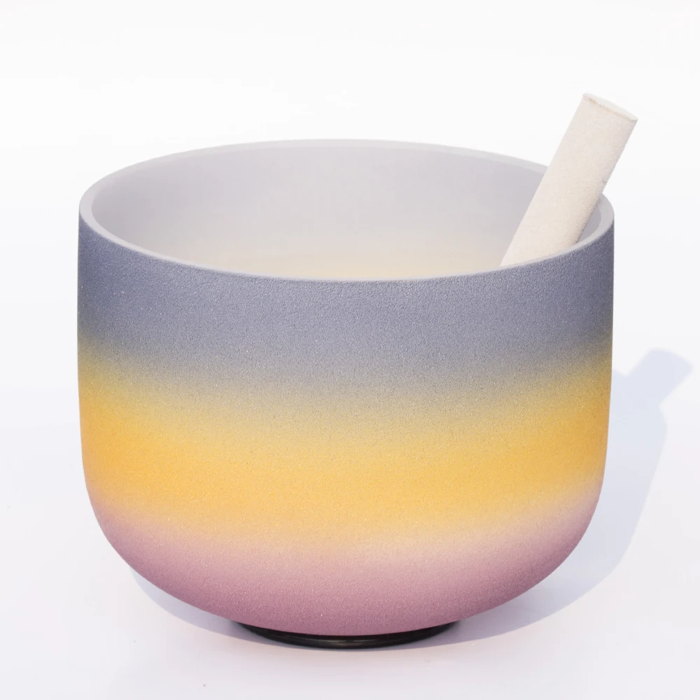 8 дюймов Note A третья чакра радужного цвета матовая кварцевая Хрустальная Поющая