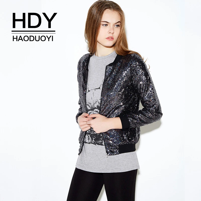 HDY Haoduoyi новая мода осень расшитый блестками спортивный женский Повседневный