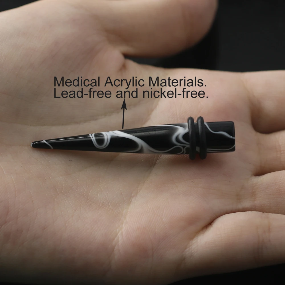 1 шт. черный в полоску с рисунком уха растяжения Акриловые Конус медные