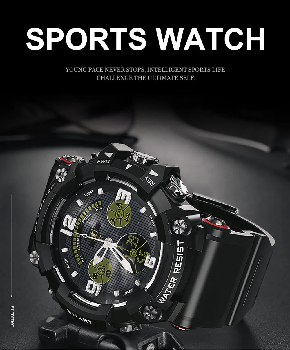 New Men's Quartz Outdoor Sports Watch Support Mobile Phone Bluetooth Pedometer Christmas Gift Birthday Gift