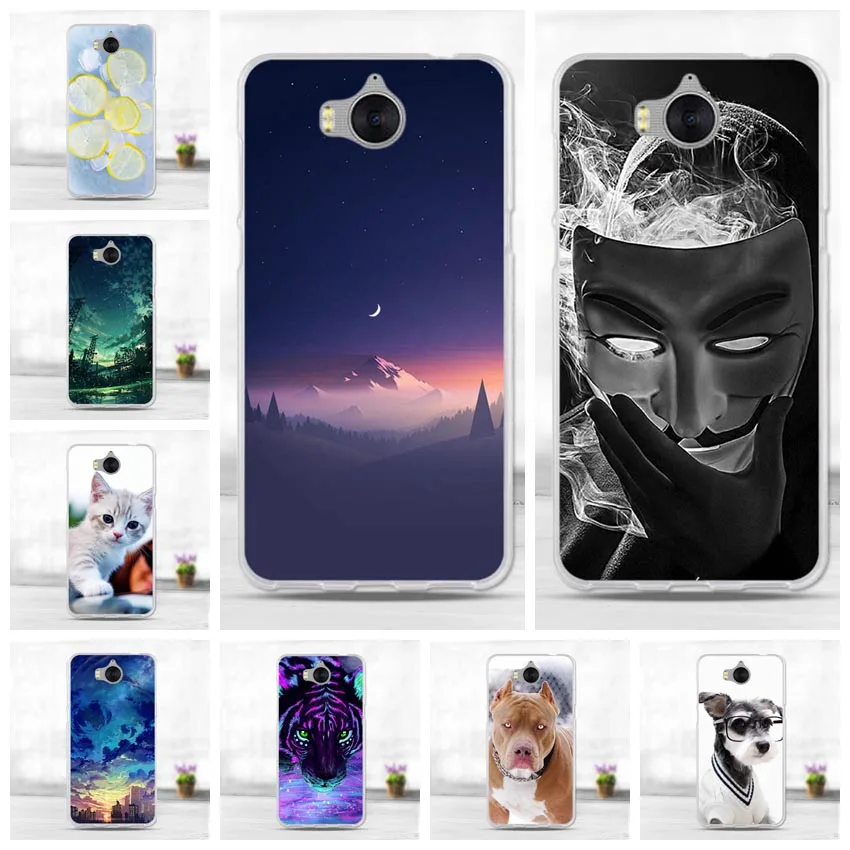 Чехол 5 0 дюйма для Huawei Y6 2017 силиконовый мягкий ТПУ чехол с милым котом Y5 задние