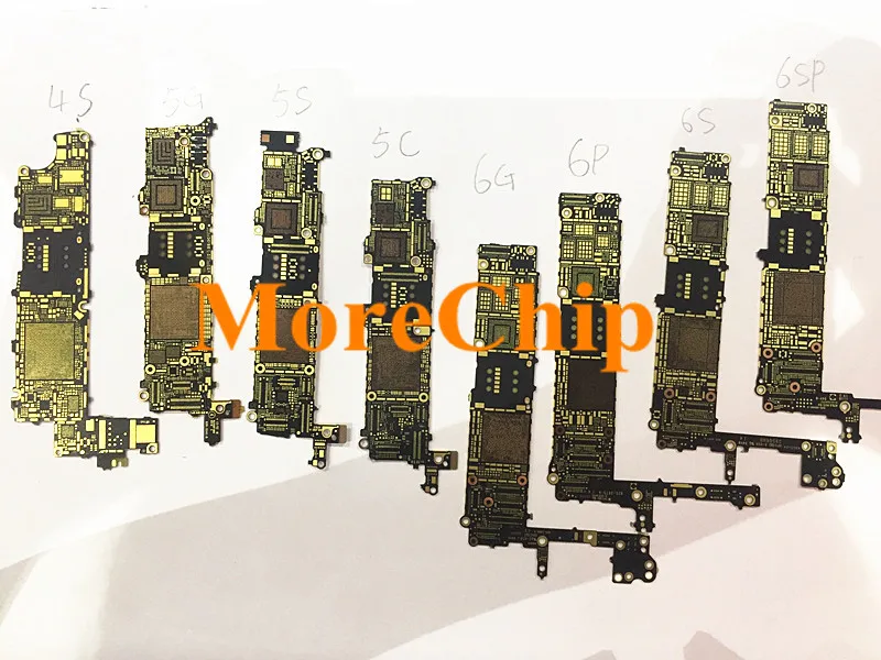 Обнаженная материнская плата для iPhone 4S 5 5C 5S 6 6Plus 6S 6splus 7 7P 8 8P X тест световая